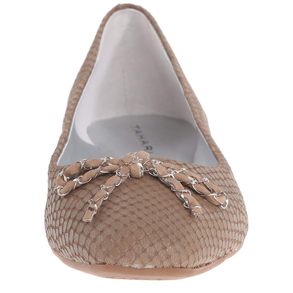 Tahari Inca Bow Ballet Flats Fawn 6M - Picture 2 of 6